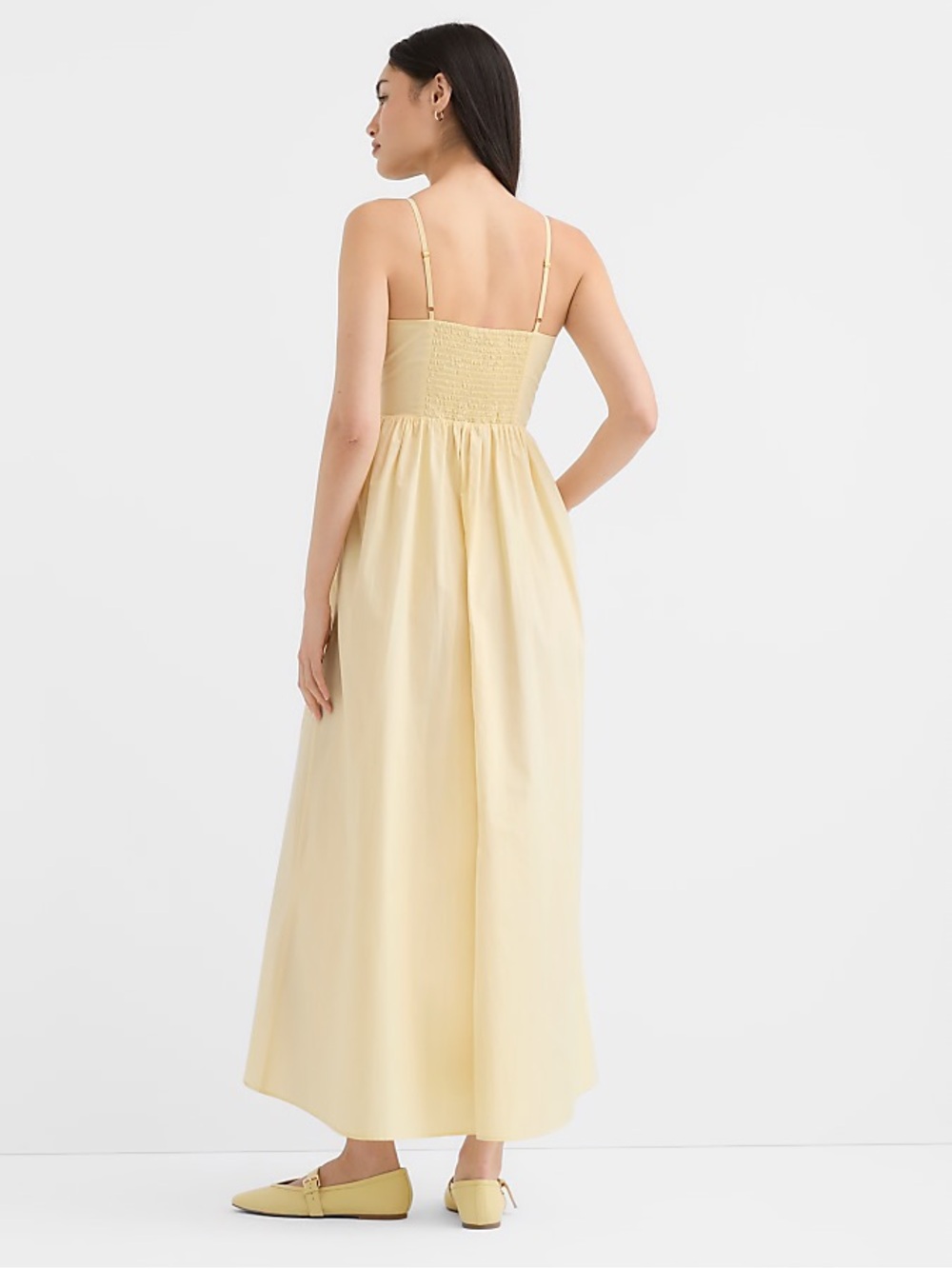 NWT - LOFT Pale Yellow Smocked Bust Maxi Dress - Picture 2 of 2